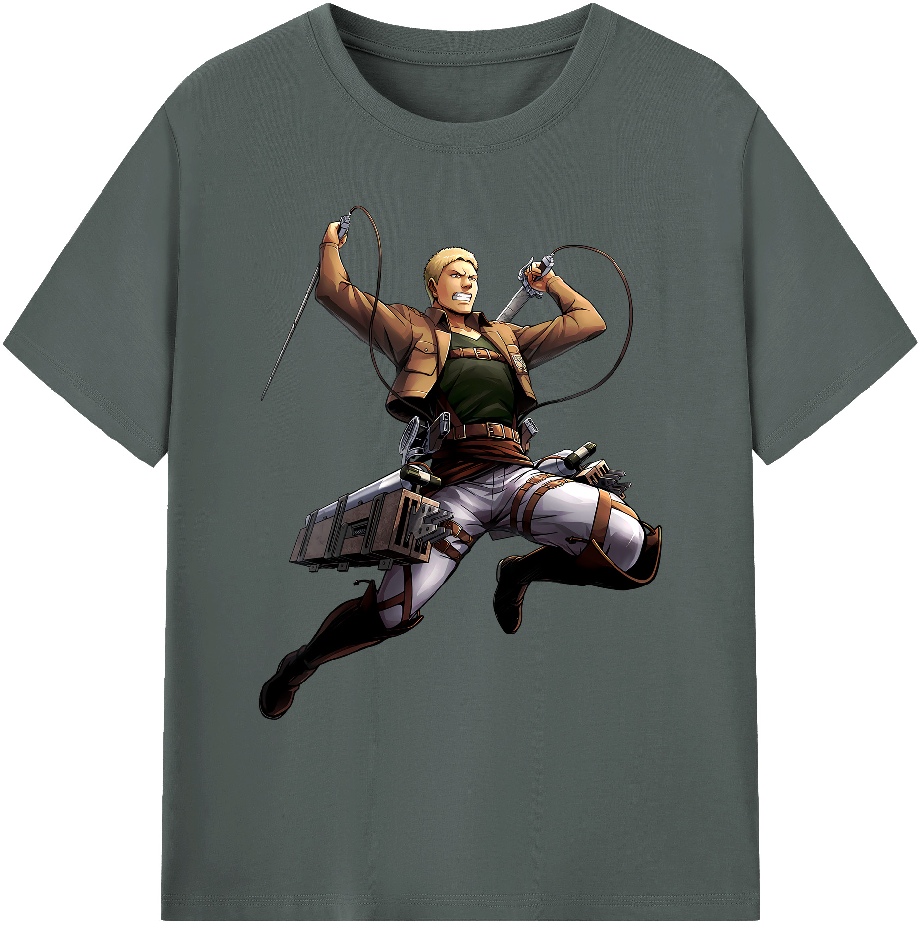 （画像用） 進撃の巨人 ライナー・ブラウン Attack on Titan Reiner Braun 綿100％ メンズ半袖Tシャツ｜肌触りやわらか＆通気性